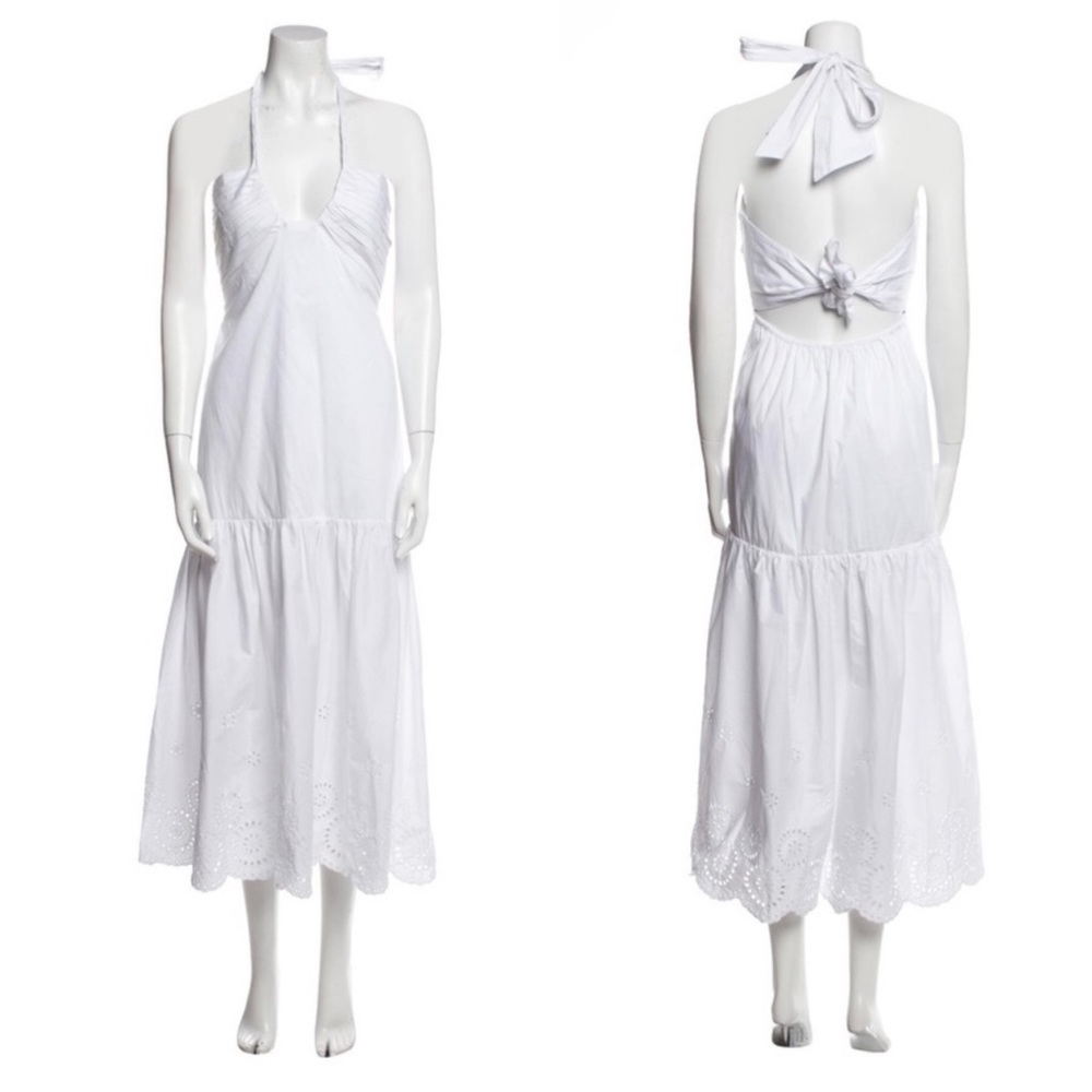 Jason Wu White Halter Neck Maxi Dress with Open Back, NWT, Large
